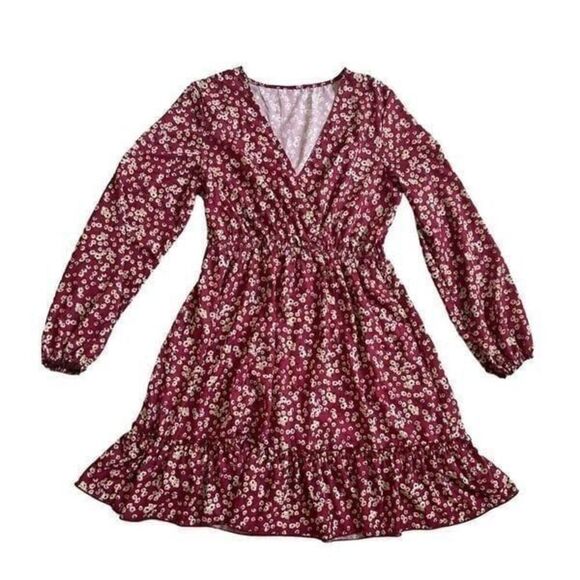 SHEIN Red Floral Dress Dress size L - Picture 2 of 6